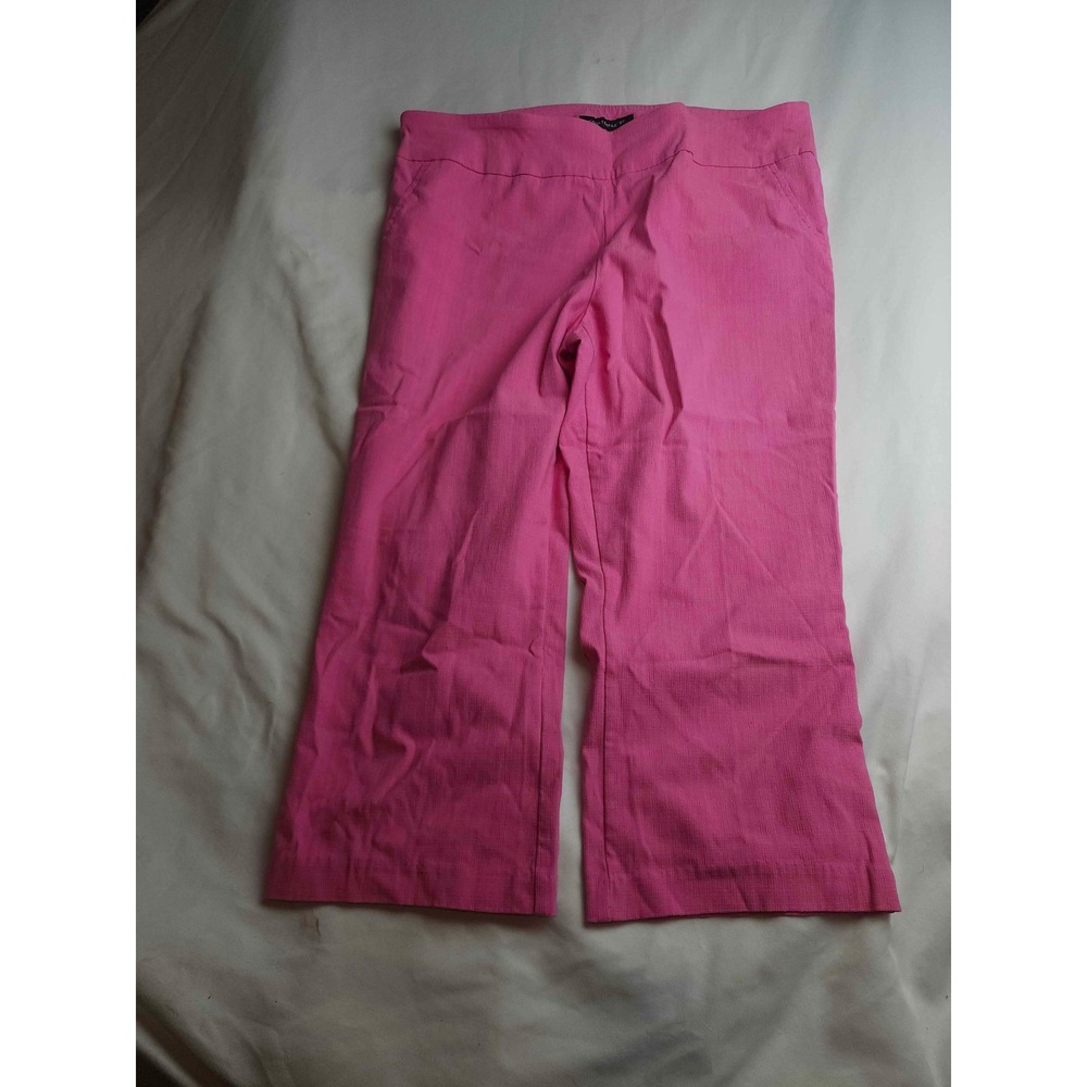 Counterparts Pink Textured Pull On Crop Pants Size Large Womens Straight Leg